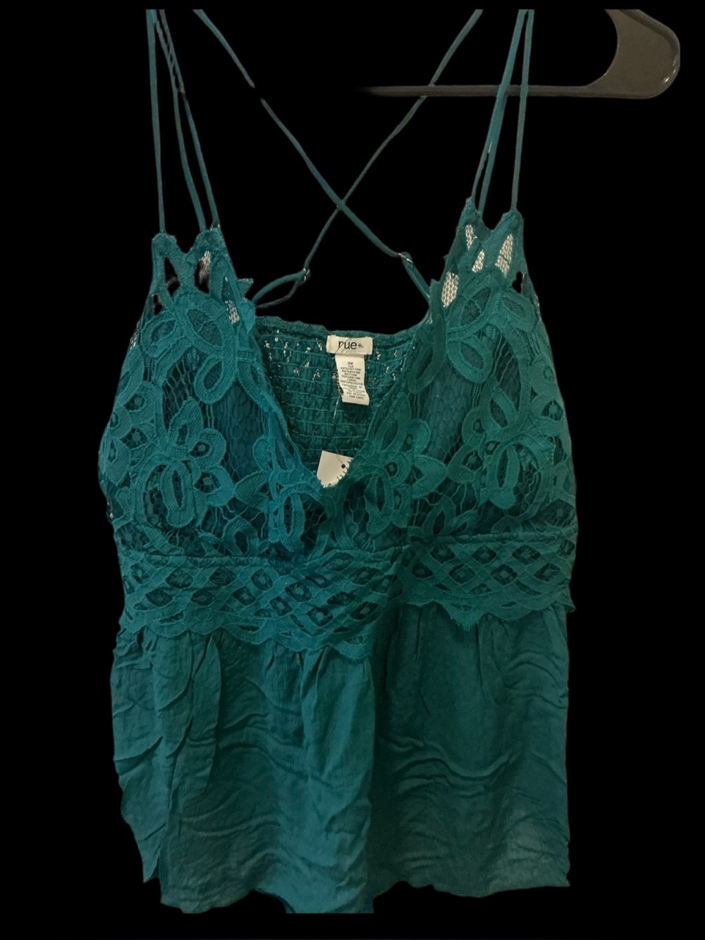 Rue 21 Dark Green Lace Top Size 3XL Pre Owned